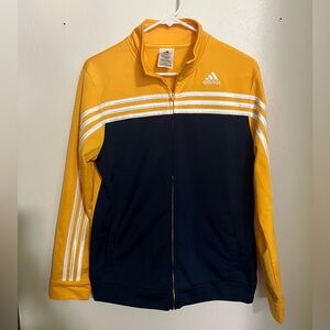 ADIDAS Classic Colorblock Athletic Casual Athleisure Track Jacket Yellow Navy XL